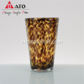 Kreativ leopard trykk glass fruktjuice ølkopp